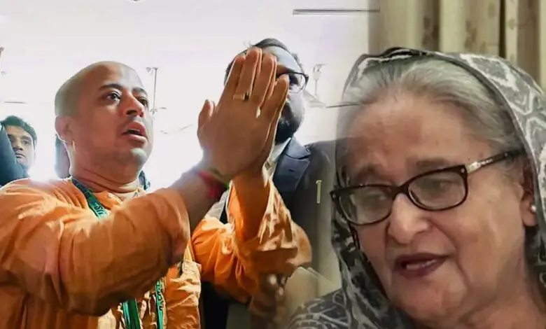 What did Sheikh Hasina say on the arrest of Hindu priest in Bangladesh?