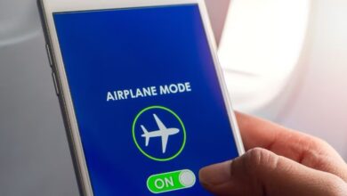 Why is the mobile phone kept in flight mode in the plane?