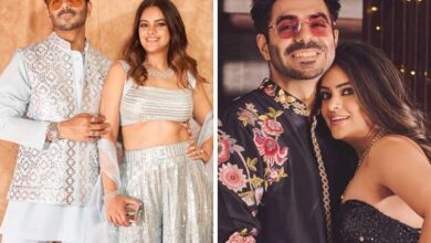 Aparshakti Khurrana and Aakriti Ahuja serve the best husband-wife twinning looks this wedding season : Bollywood News