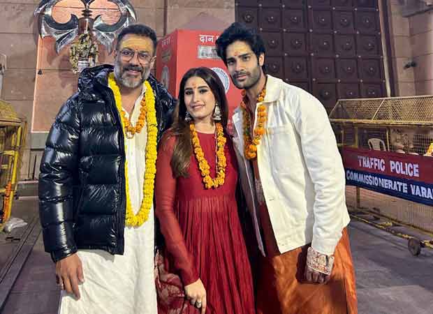 Aaman Devgan, Rasha Thadani, and Abhishek Kapoor seek blessings in Varanasi for Azaad; attend Ganga Aarti