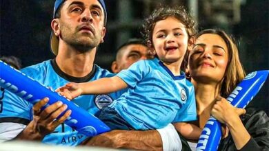 Ranbir Kapoor and Alia Bhatt spend 'family time' with Raha as they take the stands at ISL match in Mumbai : Bollywood News