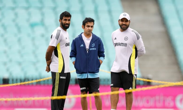 Jasprit Bumrah, Gautam Gambhir and Rohit Sharma