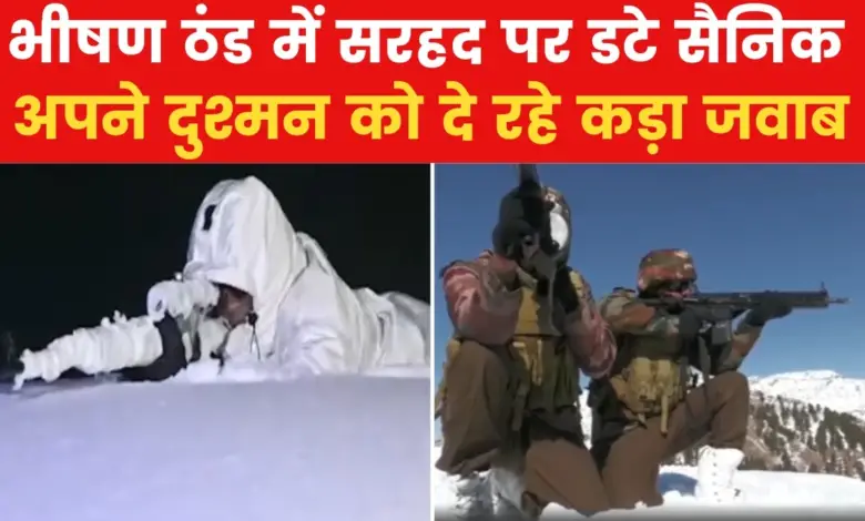 Army soldiers standing tall even amidst heavy snowfall, see VIDEO