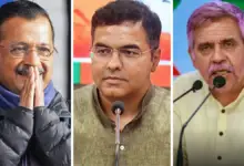 नई दिल्ली सीट से अरविंद केजरीवाल के सामने बीजेपी के प्रवेश वर्मा और कांग्रेस के संदीप दीक्षित मैदान में हैं