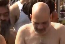 Amit Shah took a dip with CM Yogi and saints and saints