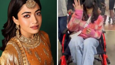 Rashmika Mandanna spotted in wheelchair at Hyderabad Airport; heads to Chhaava trailer launch : Bollywood News