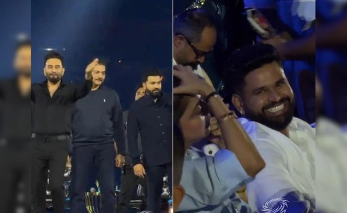 Rohit Sharma Calls Shreyas Iyer To Dance On Stage, Here's How The Batter Reacts. watch