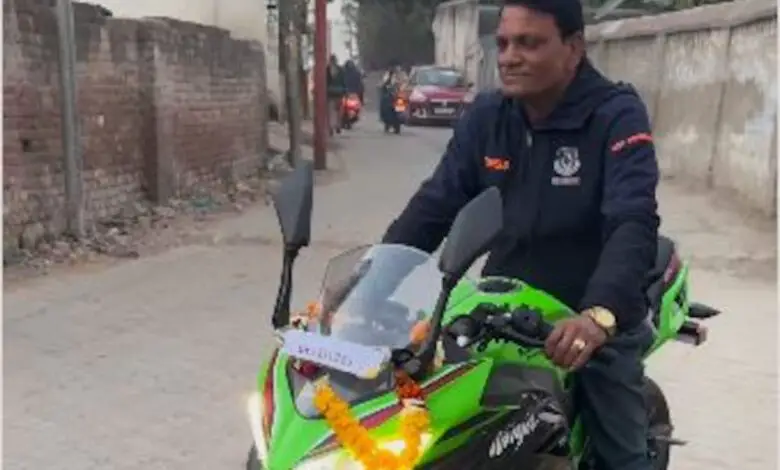 Rinku Singh's Father Goes To Work On Sports Bike Gifted By Son. Video Viral