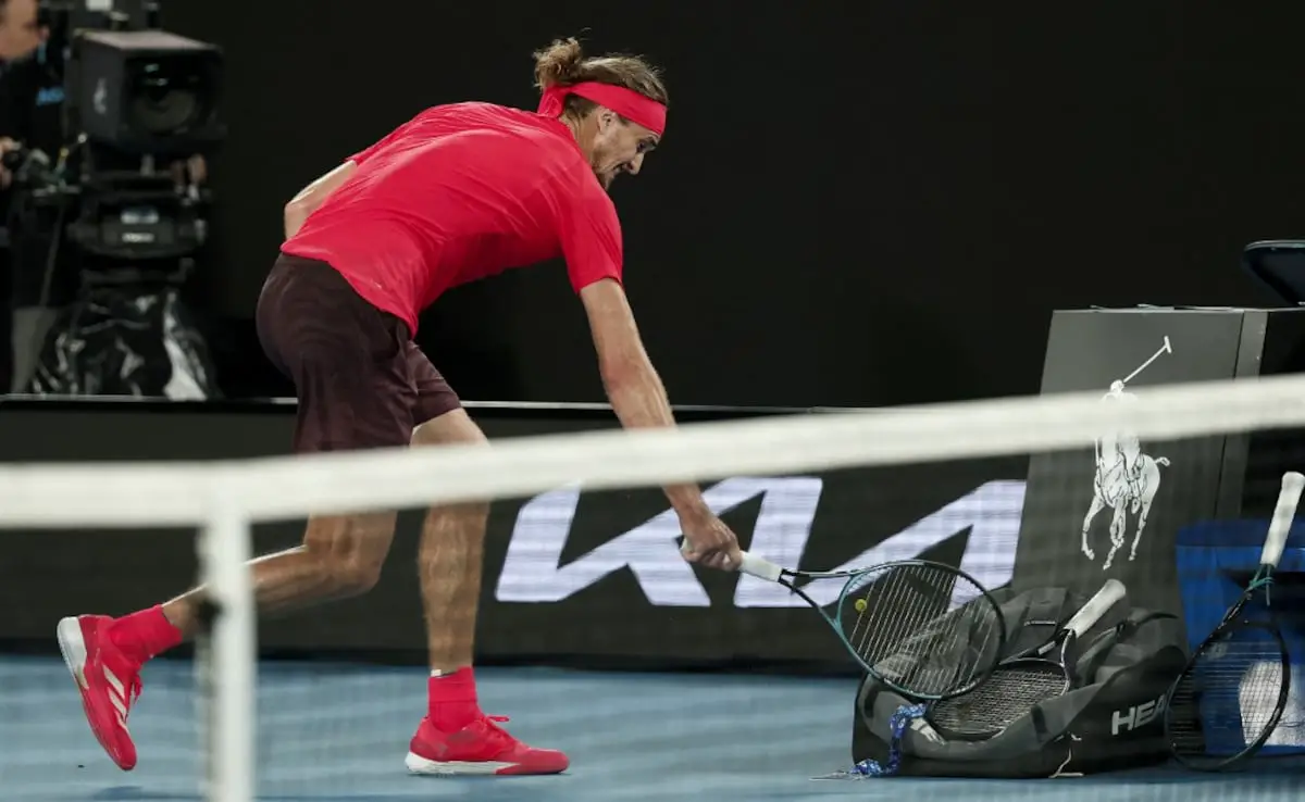 Furious Alexander Zverev Loses Cool, Smashes Racquet Repeatedly During Australian Open 2025 Final