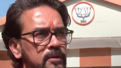 What did Anurag Thakur say on the defeat of Arvind Kejriwal?