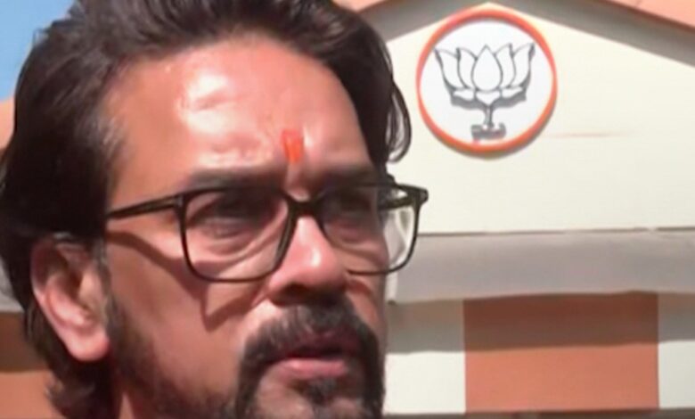 What did Anurag Thakur say on the defeat of Arvind Kejriwal?