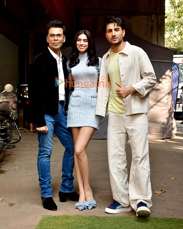 Photos: karan johar, ibrahim ali khan and khushi kapoor snapped promoting Nadaaniyan | Parties & events