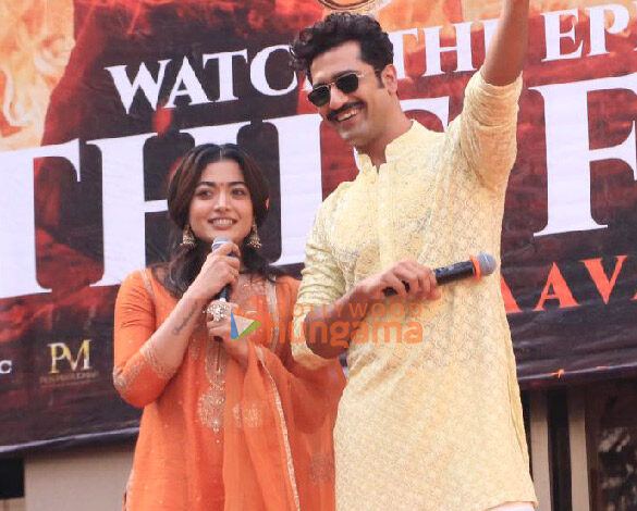 Photos: Vicky Kaushal and Rashmika Mandanna snapped promoting Chhaava outside Chitra Cinemas, Dadar